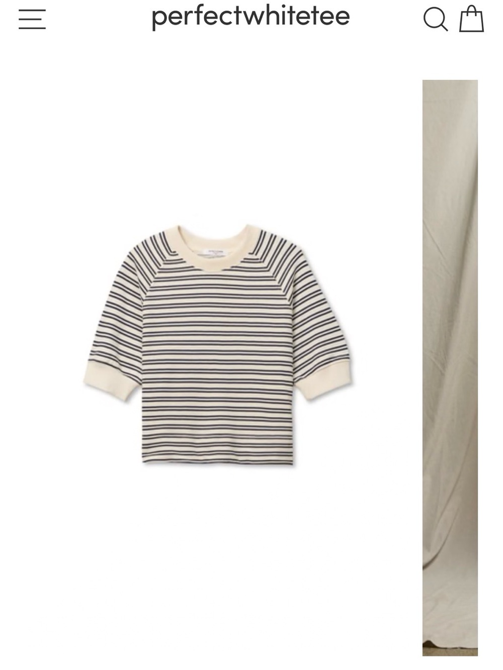 perfectwhitetee Kids Cream & Navy Striped Short Sleeve Tee